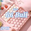 66/33 Ice Ball Mold Hockey Frozen Mini Ball Maker Mold Round Ice Cube Mold with Lid Ice Tray Box Whiskey Cocktail Kitchen Tools