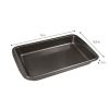 5-Piece Nonstick Carbon Steel Bakeware Set with Loaf Pan, Square Cake Pan, 6 Cup Muffin Pan, Roaster Pan, Cookie Sheet, Gray